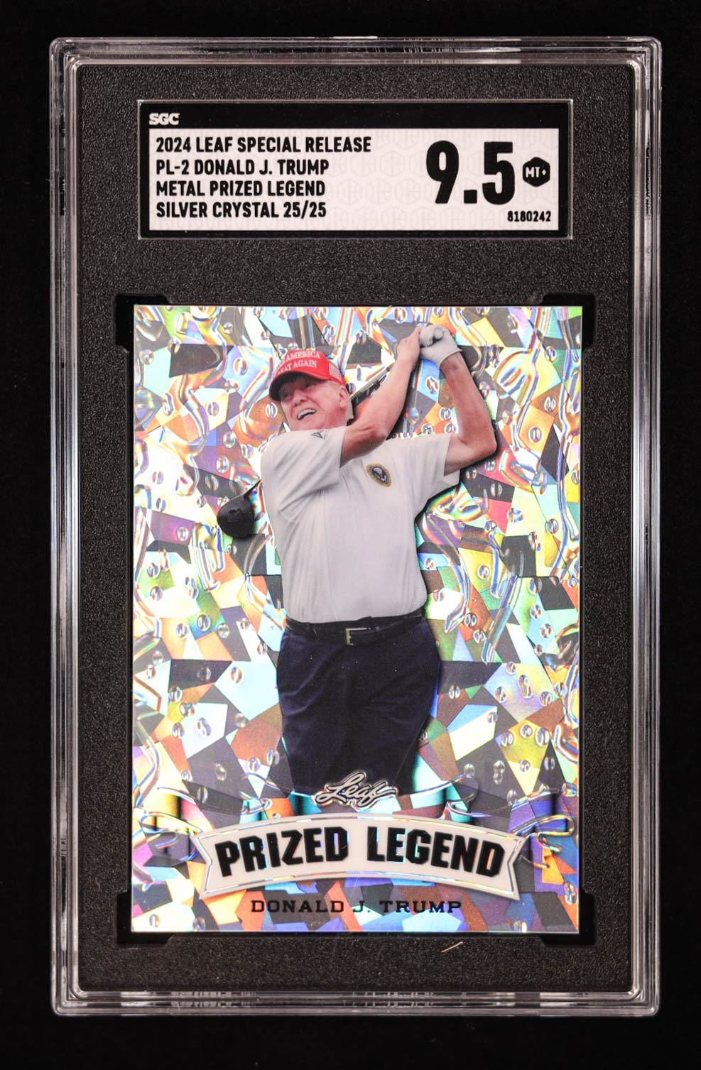 Lot De 10 Cartes Donald Trump 2024 – Feuille Prized Legends 8 RC, Leaf, Neuf