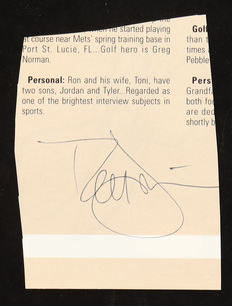 John Elway & Ron Darling Signed Article Cut (JSA) at PristineAuction.com John Elway & Ron Darling Signed Article Cut (JSA) at PristineAuction.com