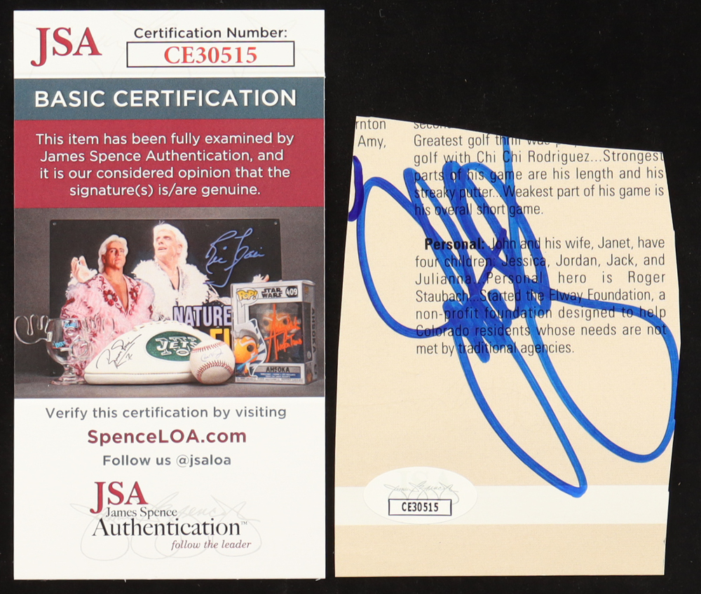 John Elway & Ron Darling Signed Article Cut (JSA) at PristineAuction.com John Elway & Ron Darling Signed Article Cut (JSA) at PristineAuction.com