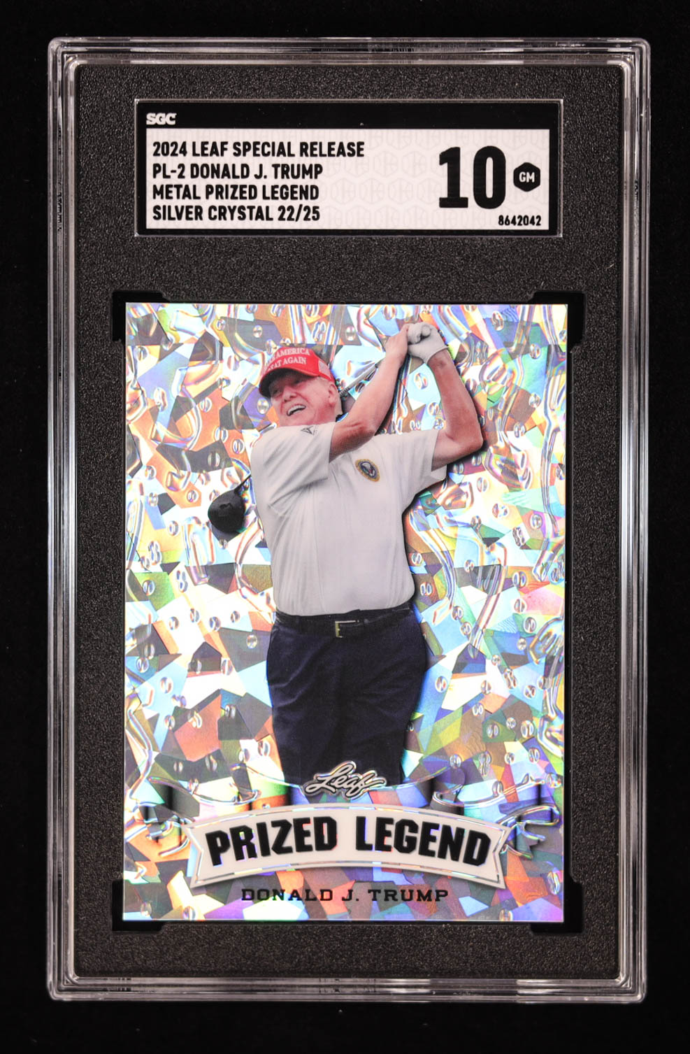 Lot De 10 Cartes Donald Trump 2024 – Feuille Prized Legends 8 RC, Leaf, Neuf