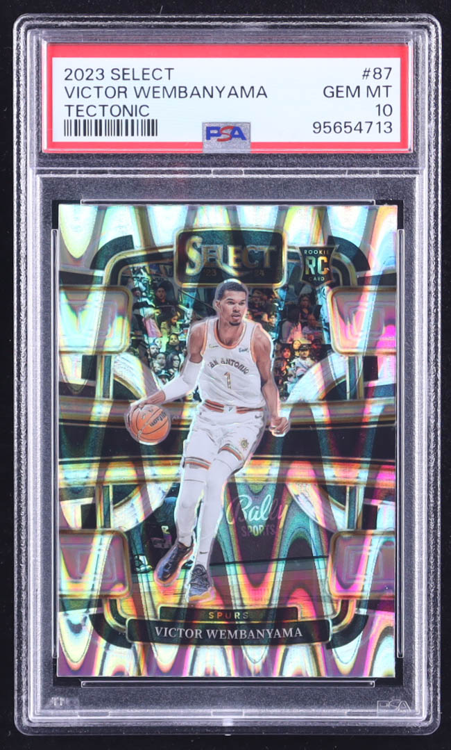 Victor Wembanyama 2023-24 Select Prizms Tectonic #87 RC (PSA 10) at PristineAuction.com Victor Wembanyama 2023-24 Select Prizms Tectonic #87 RC (PSA 10) at PristineAuction.com