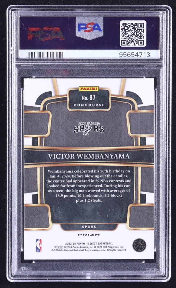 Victor Wembanyama 2023-24 Select Prizms Tectonic #87 RC (PSA 10) at PristineAuction.com Victor Wembanyama 2023-24 Select Prizms Tectonic #87 RC (PSA 10) at PristineAuction.com