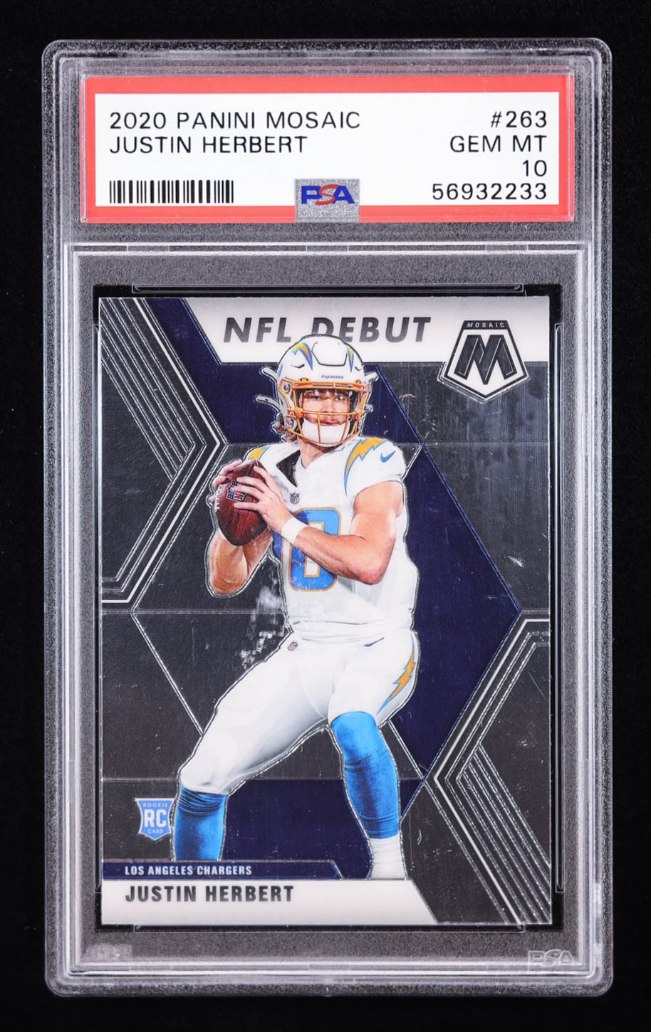 Justin Herbert 2020 Mosaic DEB #263 RC (PSA 10) at PristineAuction.com Justin Herbert 2020 Mosaic DEB #263 RC (PSA 10) at PristineAuction.com
