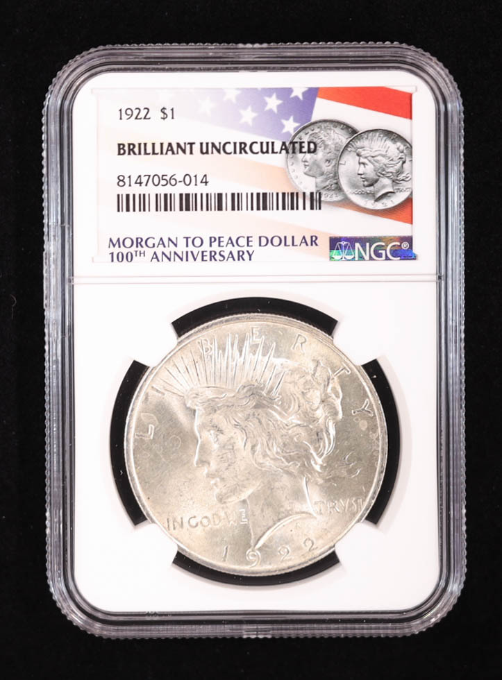 1922 Peace Silver Dollar (NGC BRILLIANT UNCIRCULATED) at PristineAuction.com 1922 Peace Silver Dollar (NGC BRILLIANT UNCIRCULATED) at PristineAuction.com