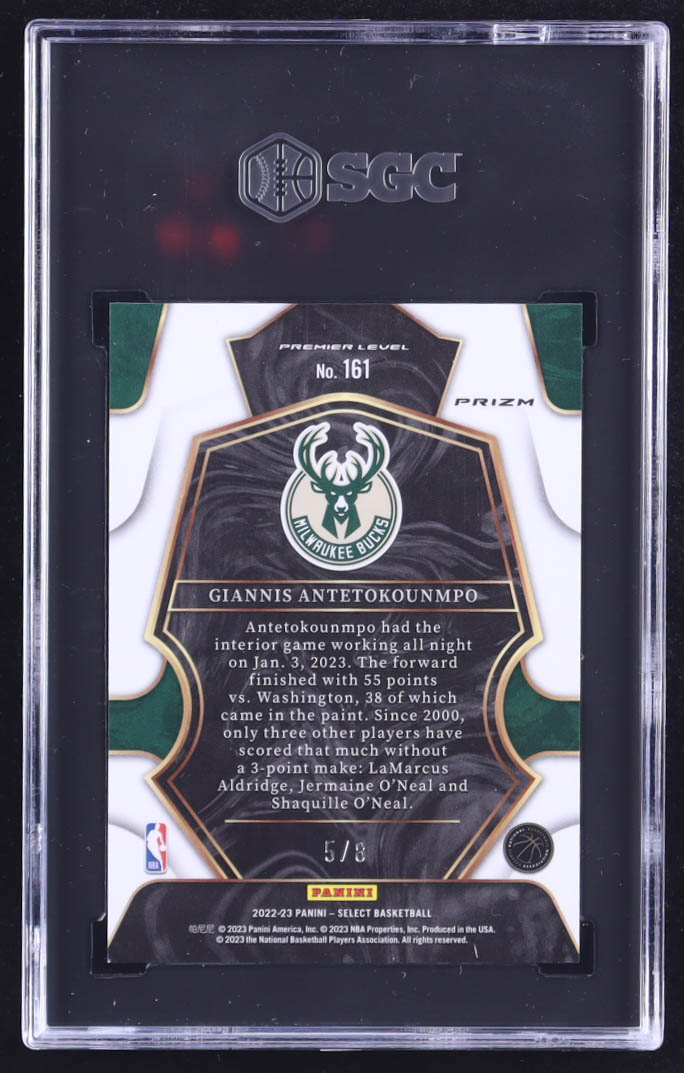 Giannis Antetokounmpo 2022-23 Select Lucky Envelopes #161 #5/8 (SGC 9.5) at PristineAuction.com Giannis Antetokounmpo 2022-23 Select Lucky Envelopes #161 #5/8 (SGC 9.5) at PristineAuction.com