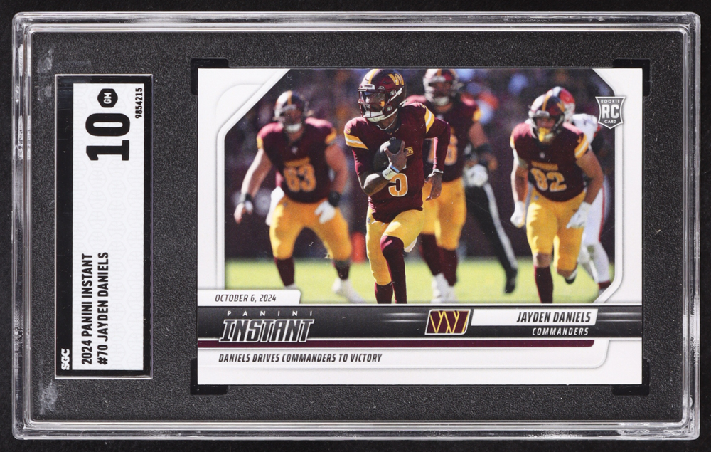 Jayden Daniels 2024 Panini Instant #70 RC (SGC 10) at PristineAuction.com Jayden Daniels 2024 Panini Instant #70 RC (SGC 10) at PristineAuction.com