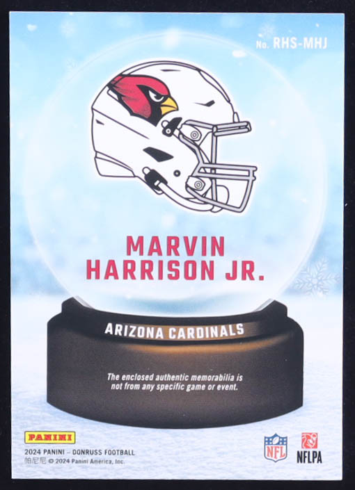 Marvin Harrison Jr. 2024 Donruss Rookie Holiday Sweater #RHSMHJ RC at PristineAuction.com Marvin Harrison Jr. 2024 Donruss Rookie Holiday Sweater #RHSMHJ RC at PristineAuction.com