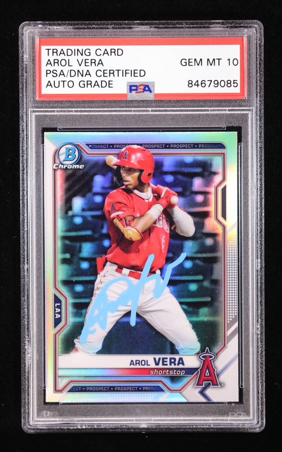 Arol Vera Signed 2021 Bowman Draft Chrome Refractor #BDC181 RC (PSA | Auto 10) at PristineAuction.com Arol Vera Signed 2021 Bowman Draft Chrome Refractor #BDC181 RC (PSA | Auto 10) at PristineAuction.com