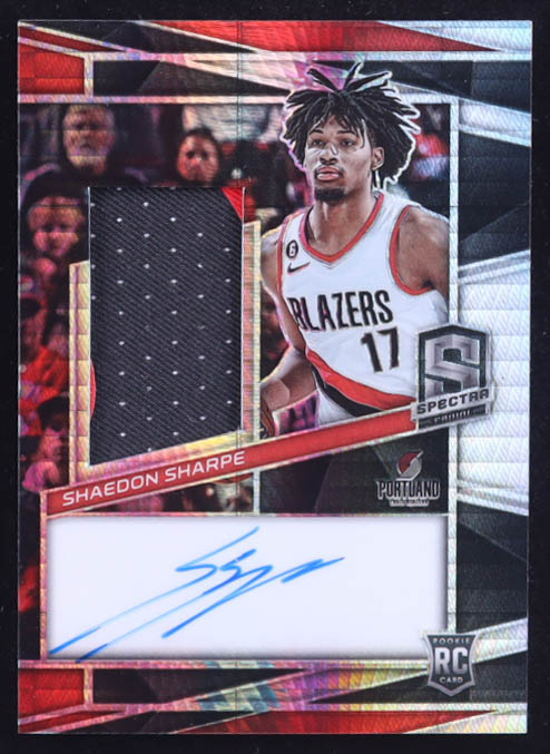 Shaedon Sharpe 2022-23 Panini Prizm Spectra Autograph Jersey RC #206 at PristineAuction.com Shaedon Sharpe 2022-23 Panini Prizm Spectra Autograph Jersey RC #206 at PristineAuction.com