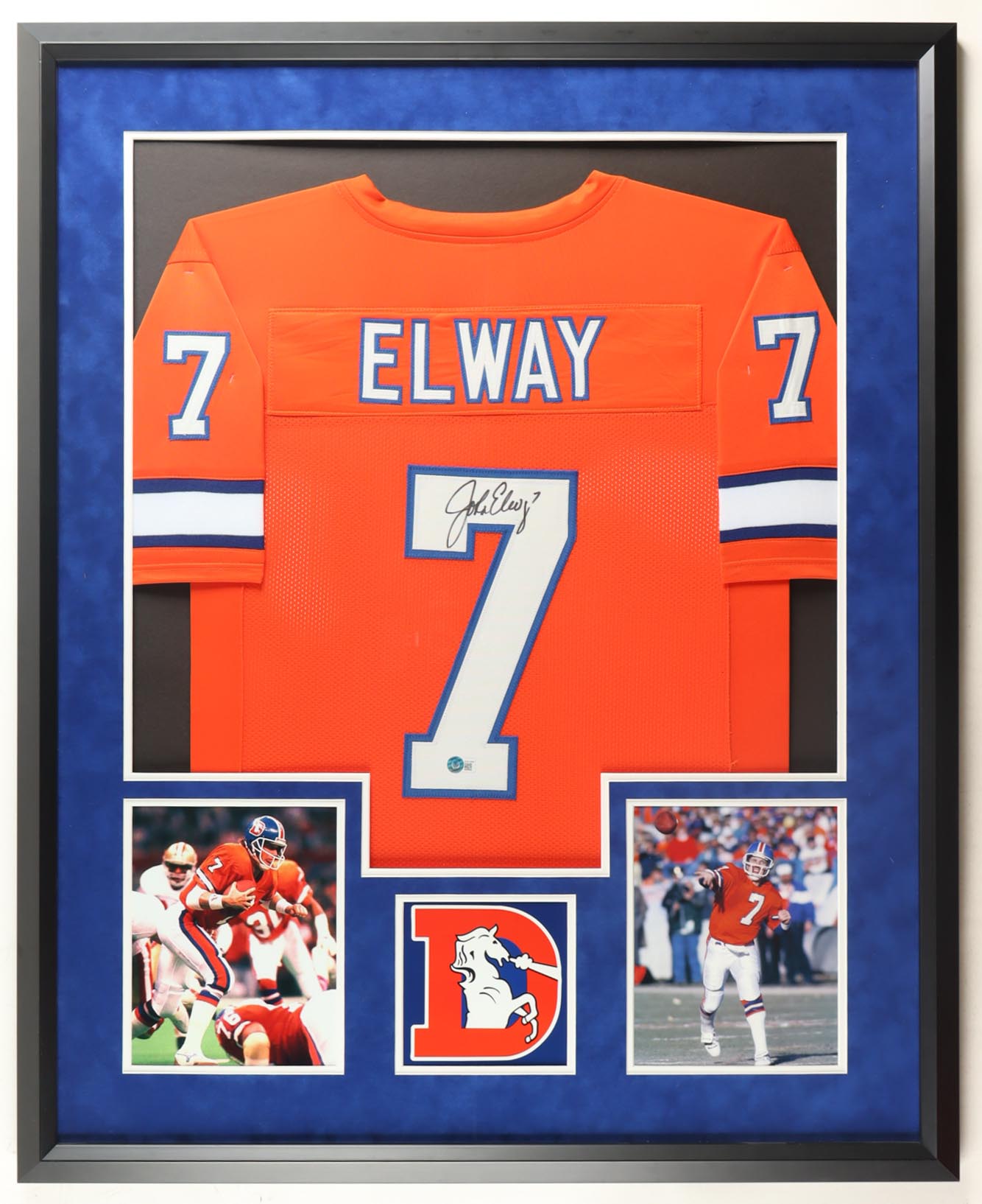 John Elway Signed Custom Framed Jersey Display (Beckett) at PristineAuction.com John Elway Signed Custom Framed Jersey Display (Beckett) at PristineAuction.com
