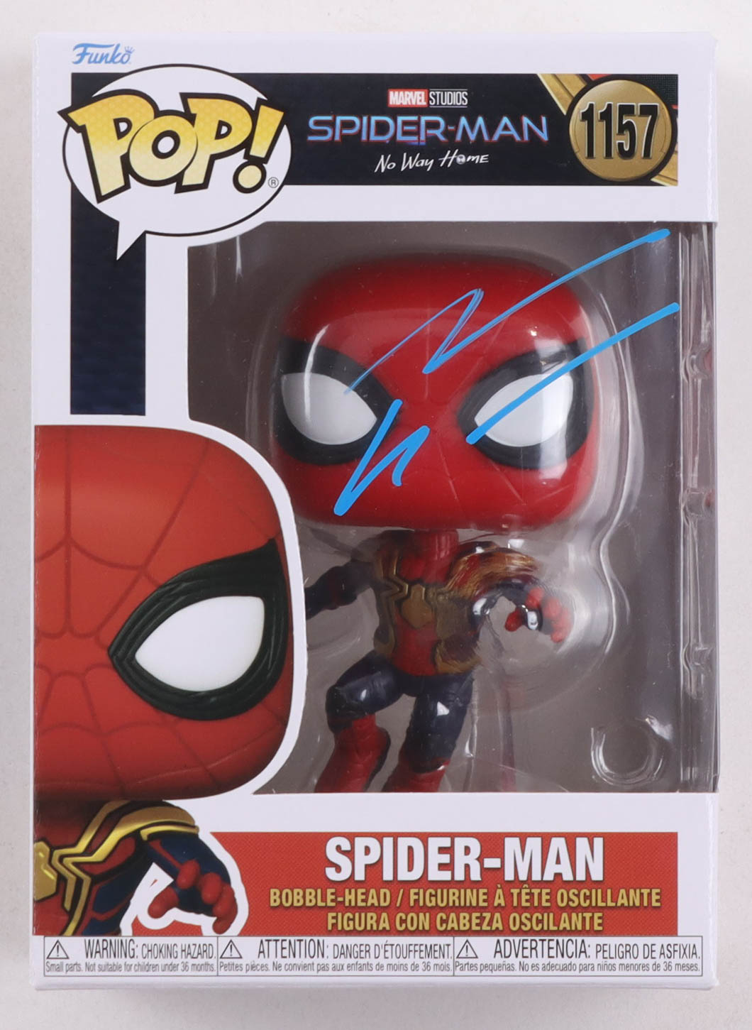 Andrew Garfield Signed "Spider-Man: No Way Home" #1157 Spider-Man Funko Pop! Bobble-Head Vinyl Figure (Beckett) at PristineAuction.com Andrew Garfield Signed "Spider-Man: No Way Home" #1157 Spider-Man Funko Pop! Bobble-Head Vinyl Figure (Beckett) at PristineAuction.com
