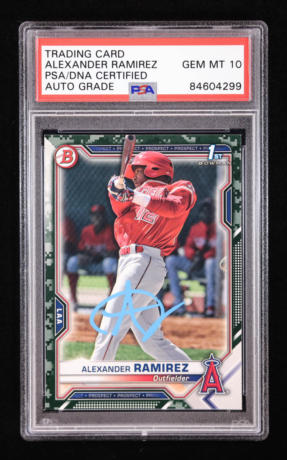 Alexander Ramirez Signed 2021 Bowman Prospects Camo #BP145 RC (PSA | Auto 10) at PristineAuction.com Alexander Ramirez Signed 2021 Bowman Prospects Camo #BP145 RC (PSA | Auto 10) at PristineAuction.com