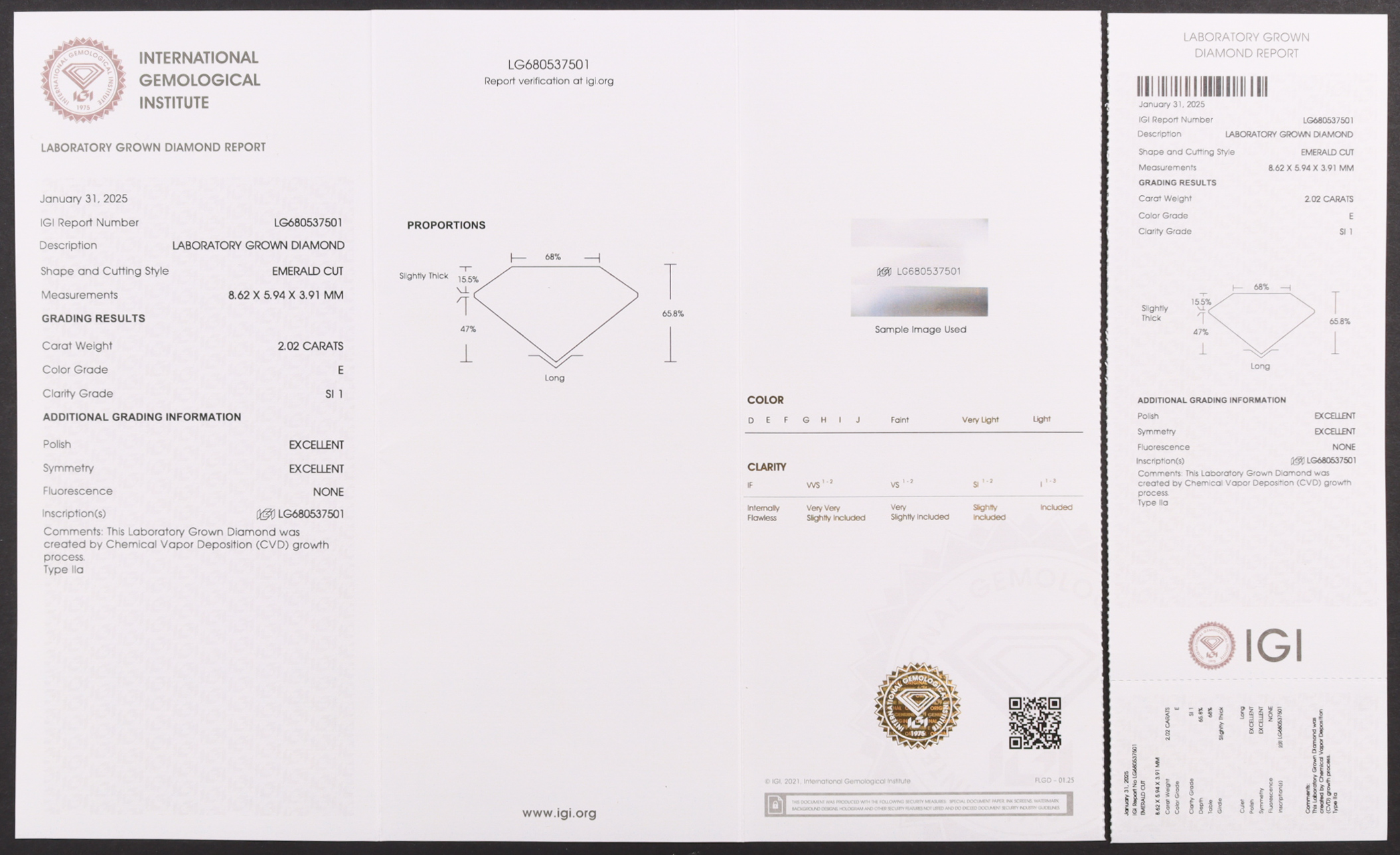 New 2.02 Carat Loose Lab Grown Diamond E, SI1 | Estimated Retail Value: $3,500 (UGL & IGI) at PristineAuction.com New 2.02 Carat Loose Lab Grown Diamond E, SI1 | Estimated Retail Value: $3,500 (UGL & IGI) at PristineAuction.com