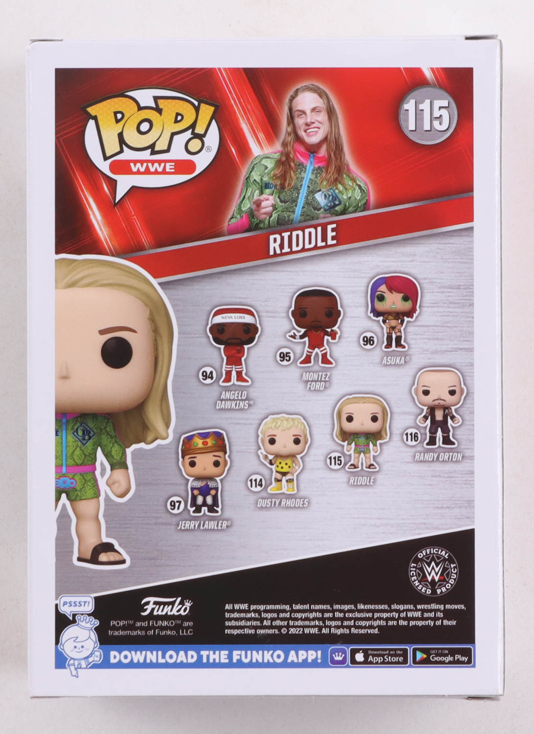 Matt Riddle Signed "WWE" #115 Riddle Funko Pop! Vinyl Figure with Hand-Drawn Sketch (JSA) at PristineAuction.com Matt Riddle Signed "WWE" #115 Riddle Funko Pop! Vinyl Figure with Hand-Drawn Sketch (JSA) at PristineAuction.com
