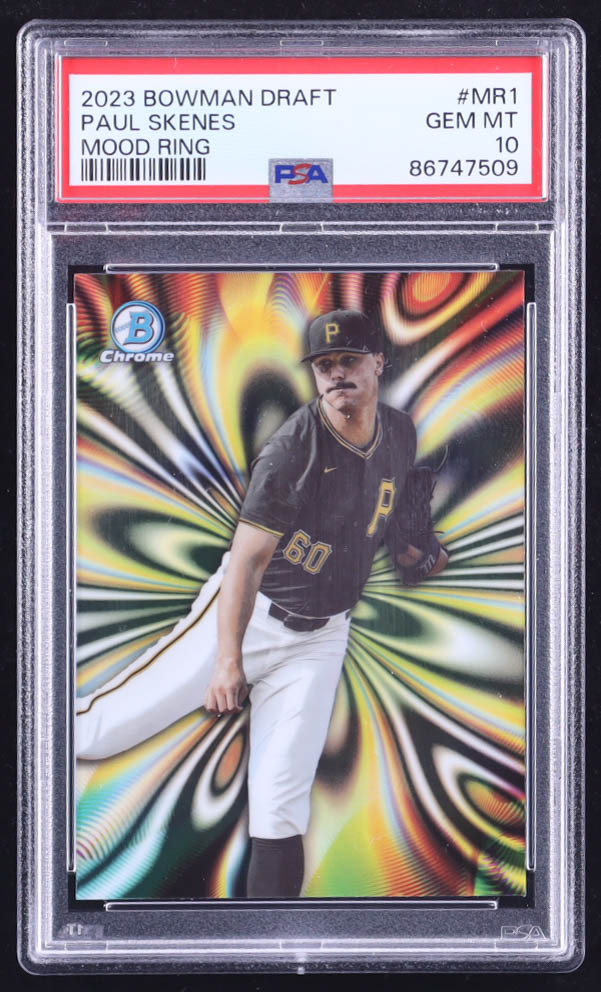 Paul Skenes 2023 Bowman Chrome Draft Mood Ring #MR1 RC (PSA 10) at PristineAuction.com Paul Skenes 2023 Bowman Chrome Draft Mood Ring #MR1 RC (PSA 10) at PristineAuction.com