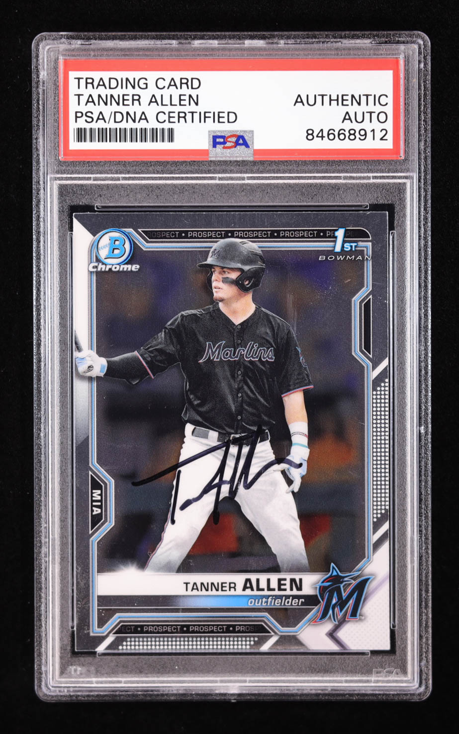 Tanner Allen Signed 2021 Bowman Draft Chrome #BDC165 RC (PSA) at PristineAuction.com Tanner Allen Signed 2021 Bowman Draft Chrome #BDC165 RC (PSA) at PristineAuction.com