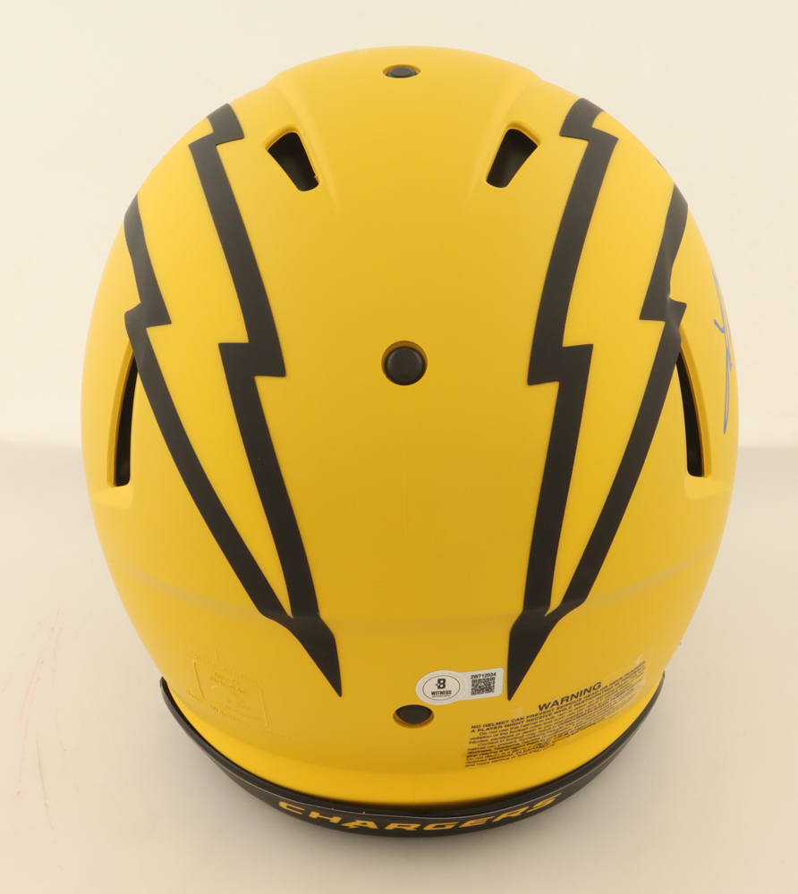 Ladd McConkey Signed Chargers Full-Size Authentic On-Field Rave Alternate Speed Helmet (Beckett) at PristineAuction.com Ladd McConkey Signed Chargers Full-Size Authentic On-Field Rave Alternate Speed Helmet (Beckett) at PristineAuction.com