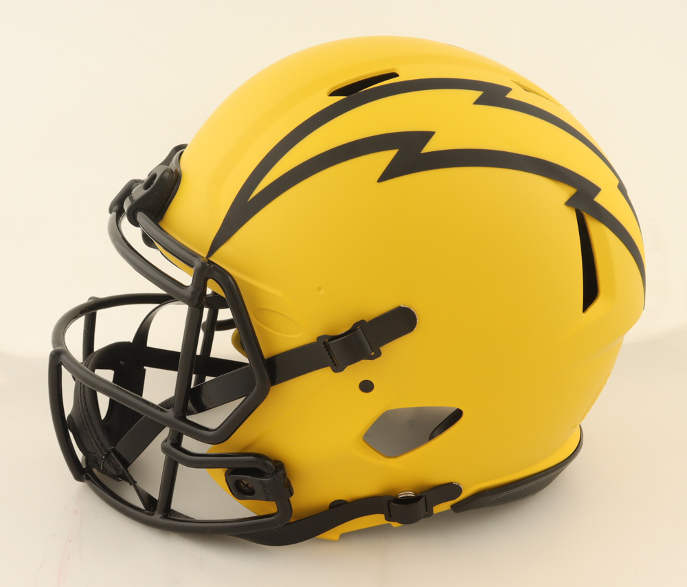 Ladd McConkey Signed Chargers Full-Size Authentic On-Field Rave Alternate Speed Helmet (Beckett) at PristineAuction.com Ladd McConkey Signed Chargers Full-Size Authentic On-Field Rave Alternate Speed Helmet (Beckett) at PristineAuction.com