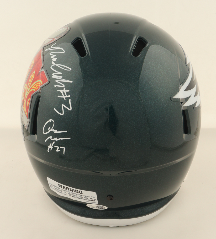 Nolan Smith Jr., Jordan Davis & Quinyon Mitchell Signed Eagles Super Bowl LIX Champions Logo Full-Size Speed Helmet (JSA) at PristineAuction.com Nolan Smith Jr., Jordan Davis & Quinyon Mitchell Signed Eagles Super Bowl LIX Champions Logo Full-Size Speed Helmet (JSA) at PristineAuction.com