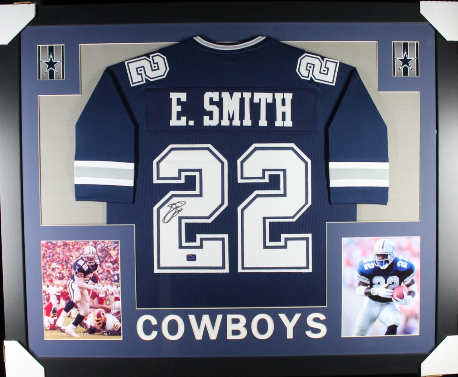 Emmitt Smith Signed Custom Framed Jersey (Prova) at PristineAuction.com Emmitt Smith Signed Custom Framed Jersey (Prova) at PristineAuction.com