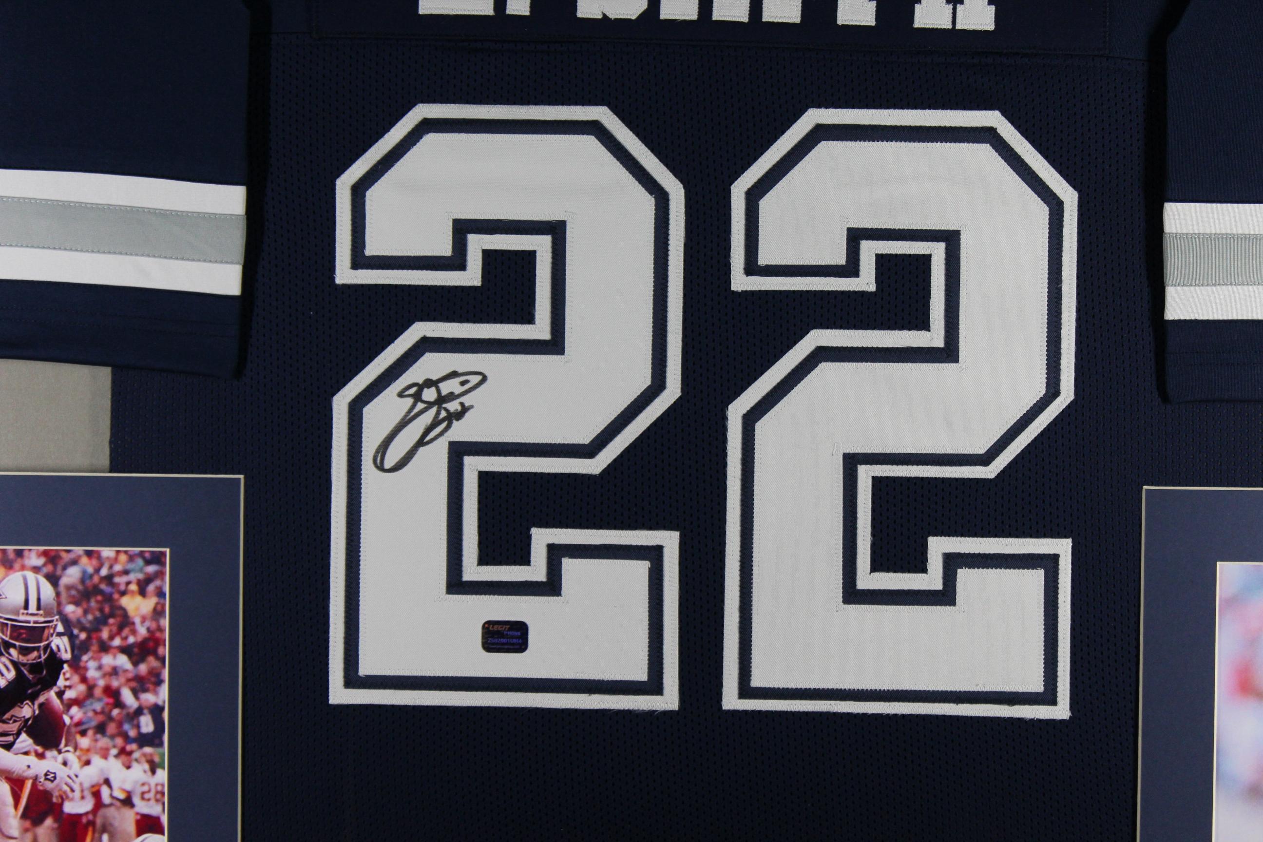 Emmitt Smith Signed Custom Framed Jersey (Prova) at PristineAuction.com Emmitt Smith Signed Custom Framed Jersey (Prova) at PristineAuction.com