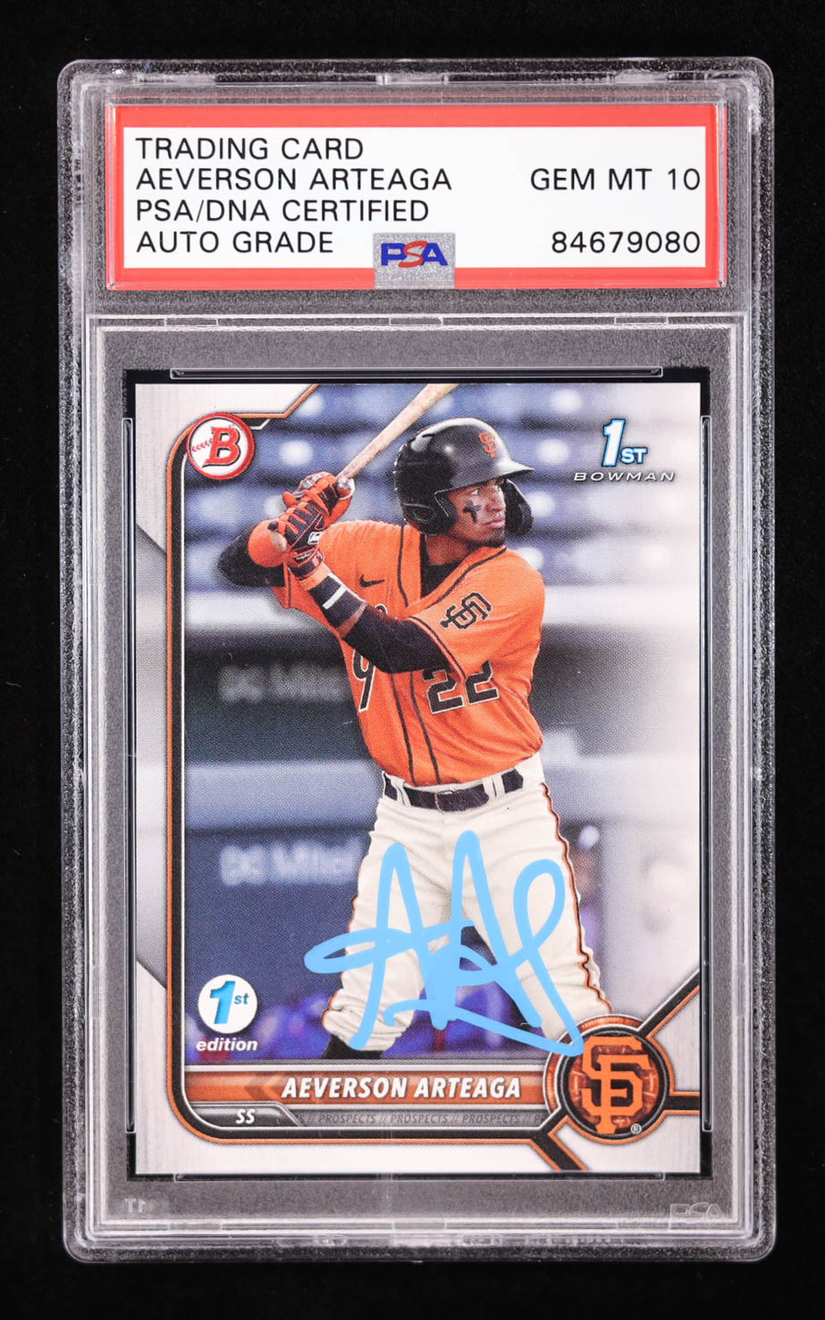 Aeverson Arteaga Signed 2022 Bowman Prospects First #BPPF82 RC (PSA | Auto 10) at PristineAuction.com Aeverson Arteaga Signed 2022 Bowman Prospects First #BPPF82 RC (PSA | Auto 10) at PristineAuction.com