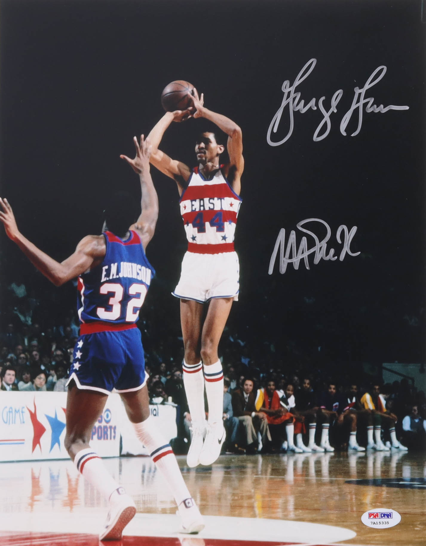 Magic Johnson & George Gervin Signed NBA All-Star 11x14 Photo (PSA) at PristineAuction.com Magic Johnson & George Gervin Signed NBA All-Star 11x14 Photo (PSA) at PristineAuction.com