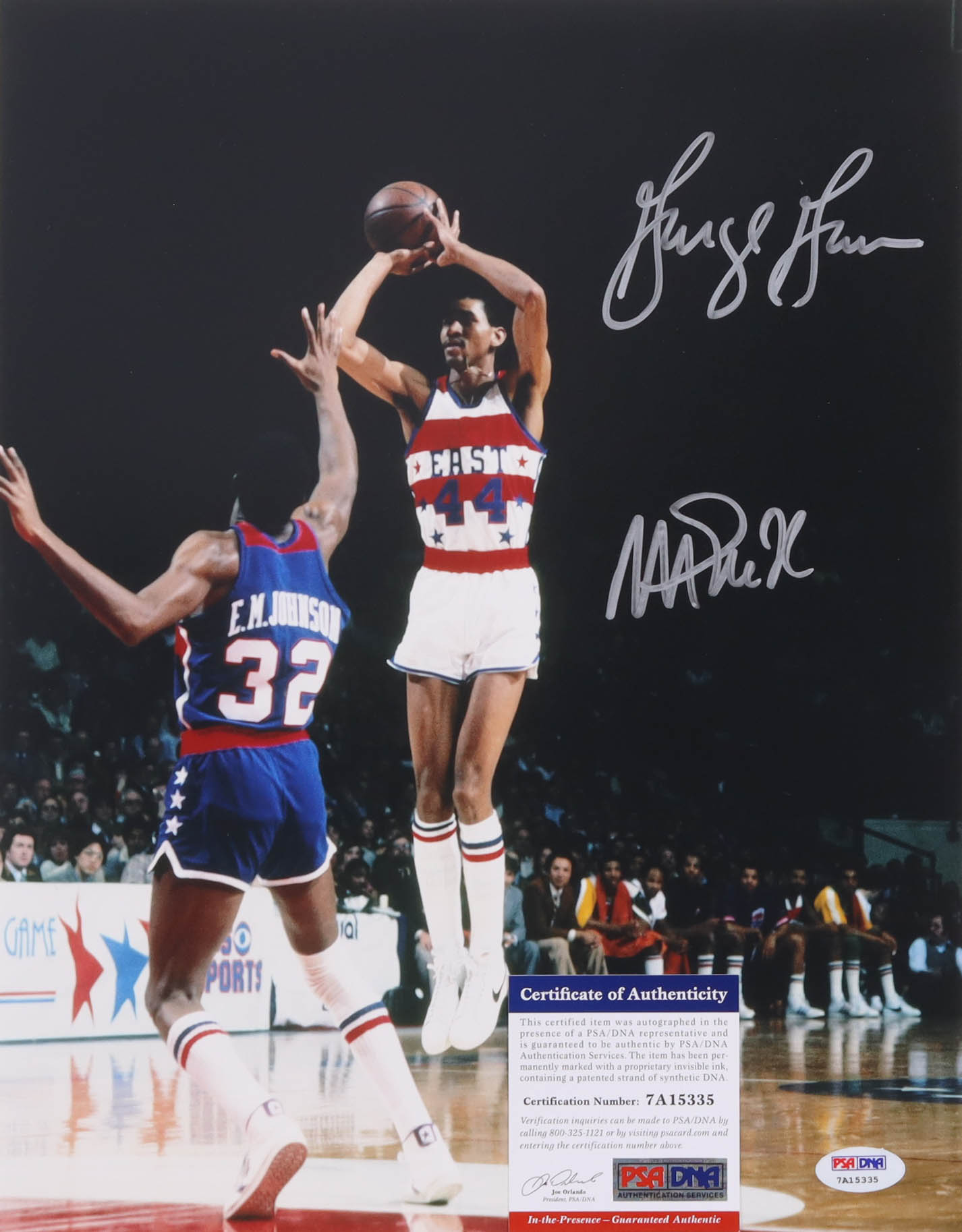 Magic Johnson & George Gervin Signed NBA All-Star 11x14 Photo (PSA) at PristineAuction.com Magic Johnson & George Gervin Signed NBA All-Star 11x14 Photo (PSA) at PristineAuction.com