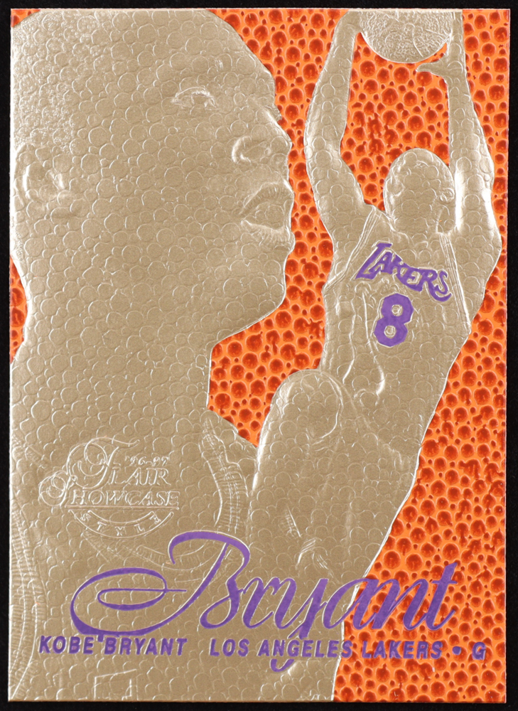 Kobe Bryant 1996-97 Fleer Flair Showcase Legacy Feel the Game Purple 23KT Gold RC at PristineAuction.com Kobe Bryant 1996-97 Fleer Flair Showcase Legacy Feel the Game Purple 23KT Gold RC at PristineAuction.com
