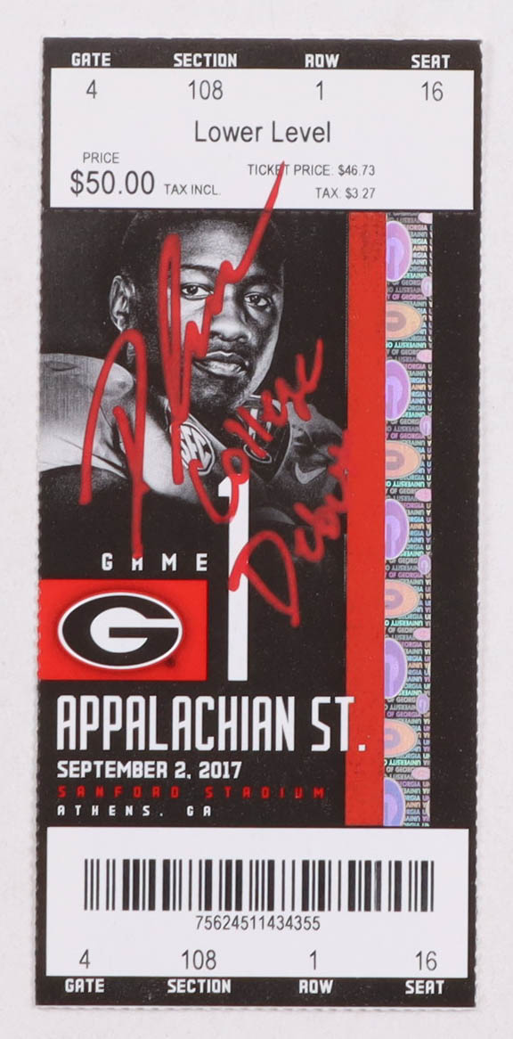 D'Andre Swift Signed College Debut Game Ticket Inscribed "College Debut" (PIA) at PristineAuction.com D'Andre Swift Signed College Debut Game Ticket Inscribed "College Debut" (PIA) at PristineAuction.com