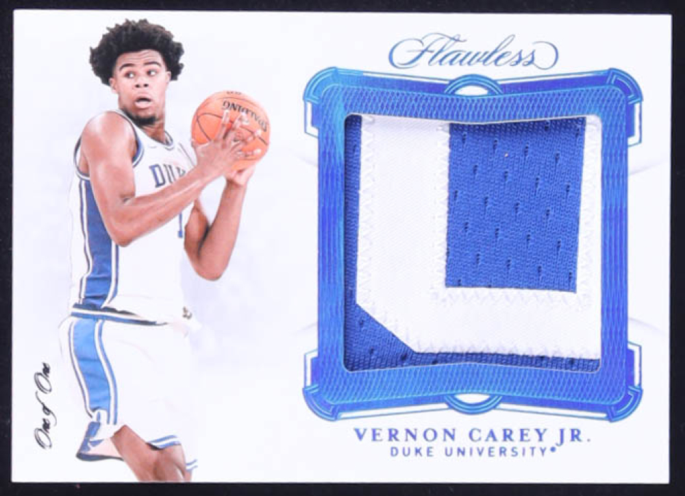 Vernon Carey Jr. 2020-21 Panini Flawless Collegiate Patches Platinum #29 RC #1/1