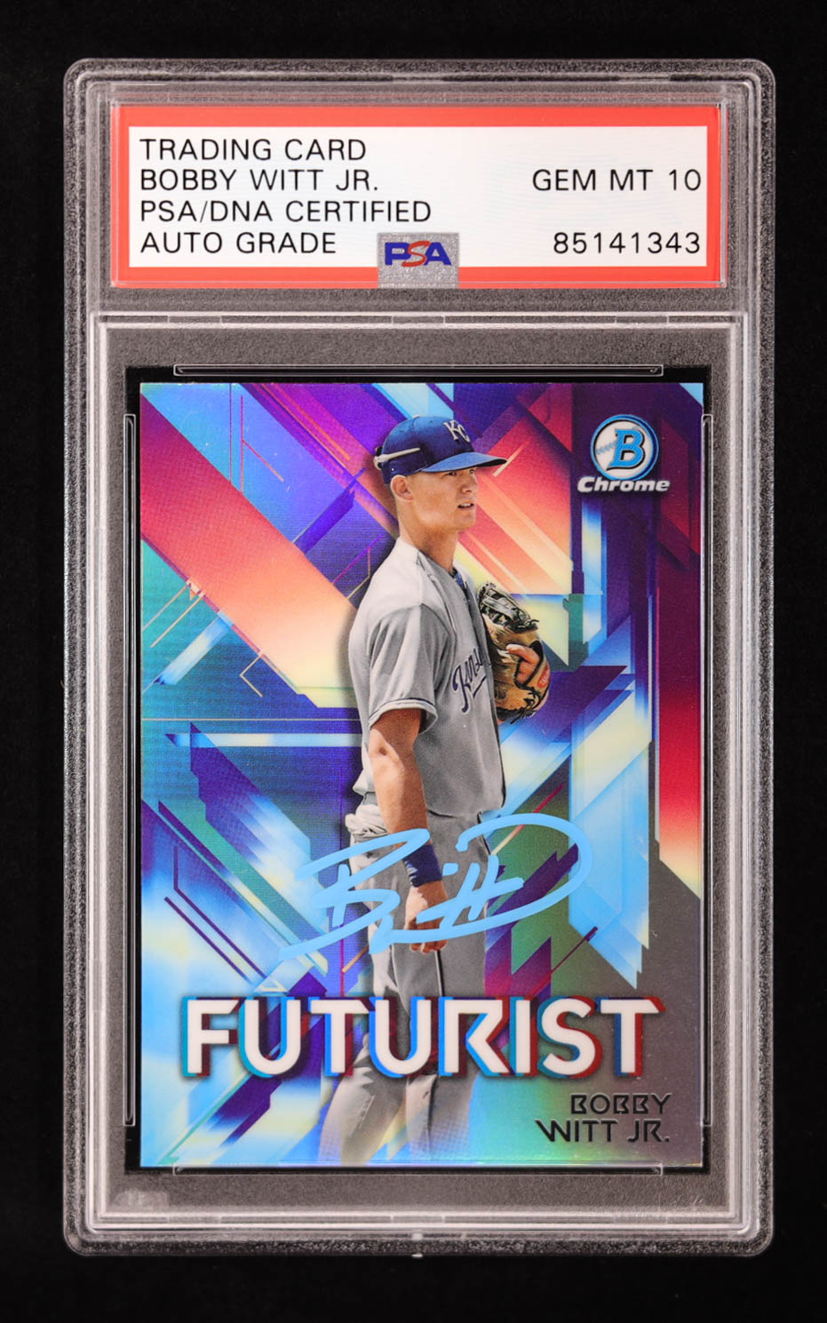 Bobby Witt Jr. Signed 2021 Bowman Chrome Futurist Refractors #FUTBW RC (PSA | Autograph Grade 10) at PristineAuction.com Bobby Witt Jr. Signed 2021 Bowman Chrome Futurist Refractors #FUTBW RC (PSA | Autograph Grade 10) at PristineAuction.com