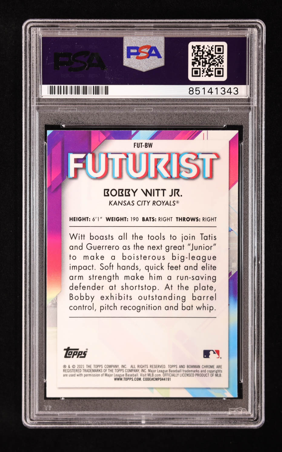 Bobby Witt Jr. Signed 2021 Bowman Chrome Futurist Refractors #FUTBW RC (PSA | Autograph Grade 10) at PristineAuction.com Bobby Witt Jr. Signed 2021 Bowman Chrome Futurist Refractors #FUTBW RC (PSA | Autograph Grade 10) at PristineAuction.com