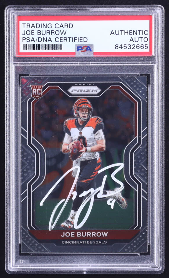 Joe Burrow Signed 2020 Panini Prizm #307 RC (PSA) at PristineAuction.com Joe Burrow Signed 2020 Panini Prizm #307 RC (PSA) at PristineAuction.com