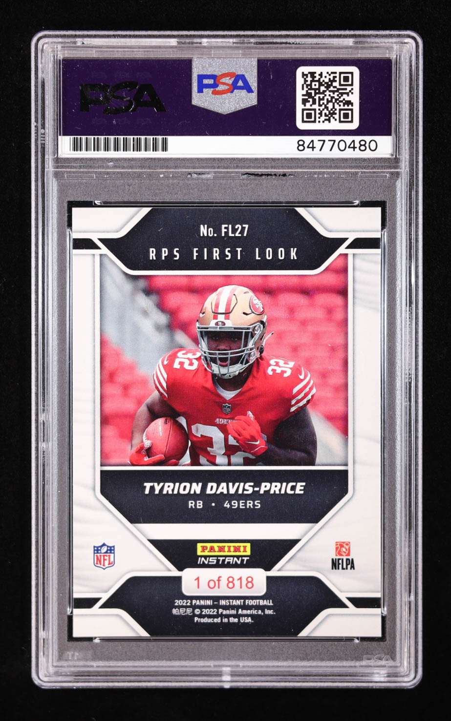 Tyrion Davis-Price Signed 2022 Panini Instant Rookie Premiere #FL27 RC (PSA | Auto 10) at PristineAuction.com Tyrion Davis-Price Signed 2022 Panini Instant Rookie Premiere #FL27 RC (PSA | Auto 10) at PristineAuction.com