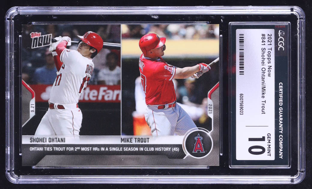 Shohei Ohtani / Mike Trout 2021 Topps Now #841 (CGC 10) at PristineAuction.com Shohei Ohtani / Mike Trout 2021 Topps Now #841 (CGC 10) at PristineAuction.com