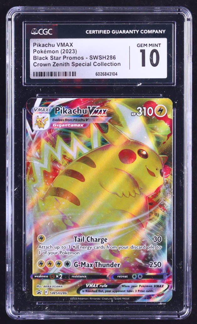 Pikachu VMAX 2023 Pokemon Sword and Shield Black Star Promos #SWSH286 (CGC 10) at PristineAuction.com Pikachu VMAX 2023 Pokemon Sword and Shield Black Star Promos #SWSH286 (CGC 10) at PristineAuction.com