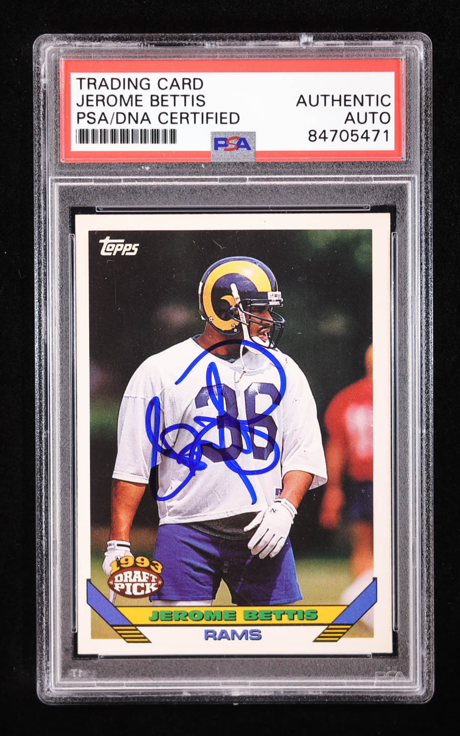 Jerome Bettis Signed 1993 Topps #166 RC (PSA) at PristineAuction.com Jerome Bettis Signed 1993 Topps #166 RC (PSA) at PristineAuction.com