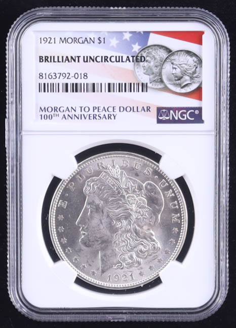 1921 Morgan Silver Dollar (NGC BRILLIANT UNCIRCULATED) at PristineAuction.com 1921 Morgan Silver Dollar (NGC BRILLIANT UNCIRCULATED) at PristineAuction.com