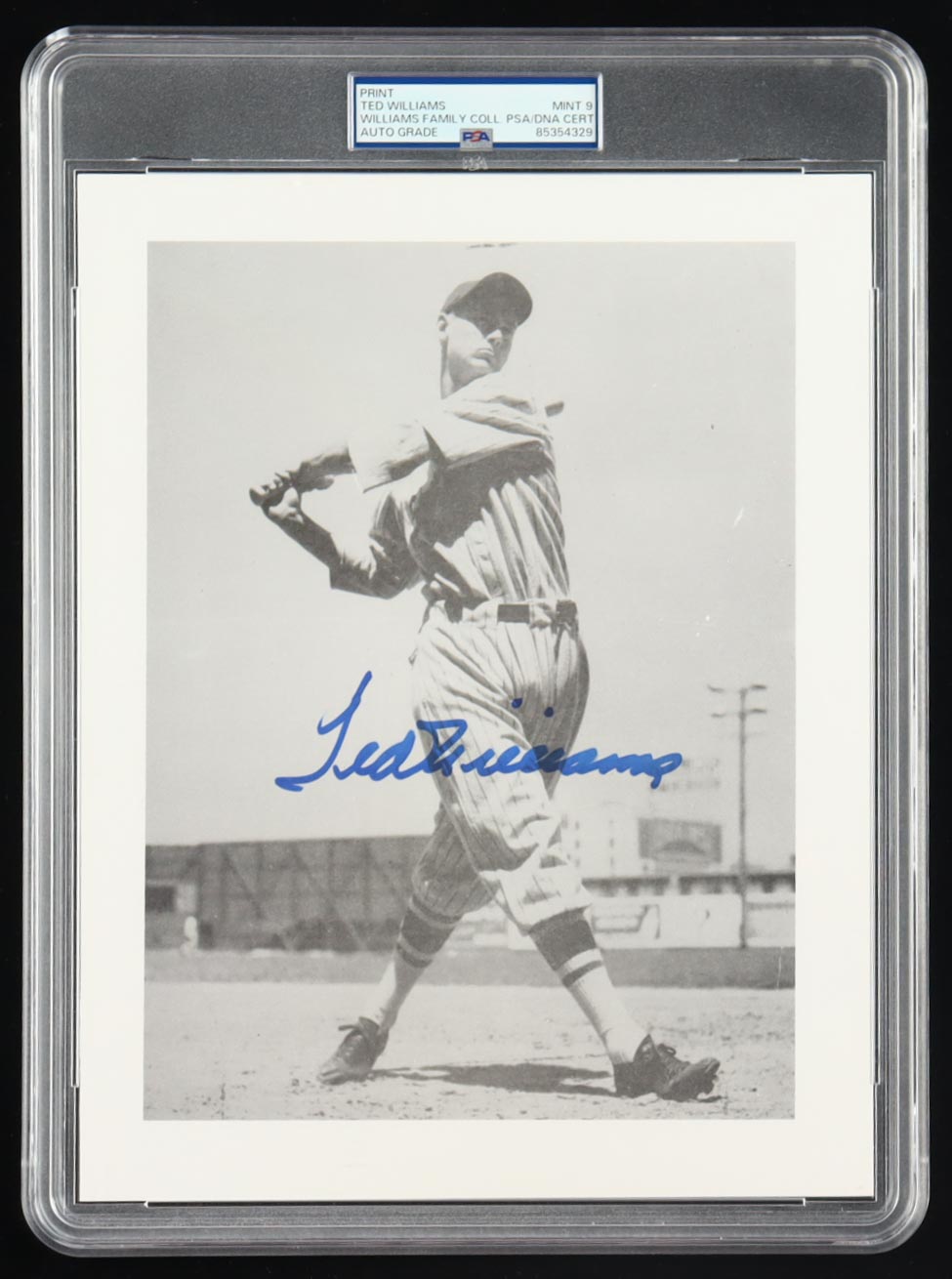 Ted Williams Signed 8.5x11 Art Print (PSA | Autograph Graded PSA 9) at PristineAuction.com Ted Williams Signed 8.5x11 Art Print (PSA | Autograph Graded PSA 9) at PristineAuction.com