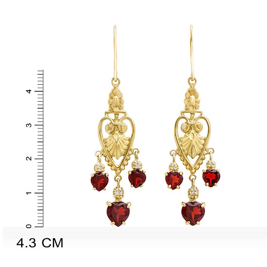 5.03 Total CTW Pair of (2) Diamond & Garnet 18K Yellow Gold Plated Sterling Silver Earrings I, I3 (GLS) at PristineAuction.com 5.03 Total CTW Pair of (2) Diamond & Garnet 18K Yellow Gold Plated Sterling Silver Earrings I, I3 (GLS) at PristineAuction.com