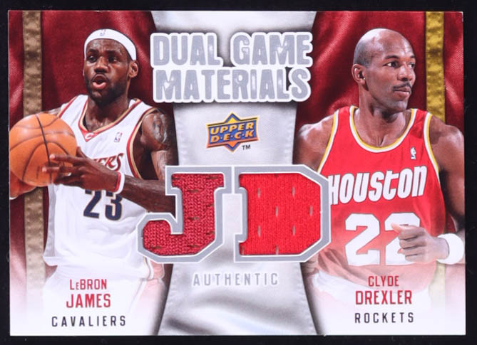 Clyde Drexler / LeBron James 2009-10 Upper Deck Game Materials Dual #DGJD at PristineAuction.com Clyde Drexler / LeBron James 2009-10 Upper Deck Game Materials Dual #DGJD at PristineAuction.com
