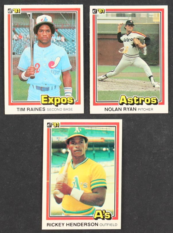 1981 Donruss Baseball Complete Set of (660) Cards with Rickey Henderson #119, Nolan Ryan #260, Tim Raines #538 at PristineAuction.com 1981 Donruss Baseball Complete Set of (660) Cards with Rickey Henderson #119, Nolan Ryan #260, Tim Raines #538 at PristineAuction.com