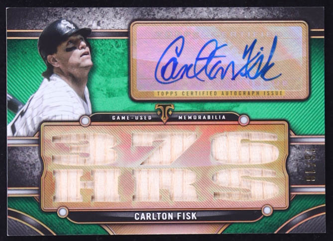 Carlton Fisk 2024 Topps Triple Threads Autograph Relics Emerald #TTARCF3 #16/18 at PristineAuction.com Carlton Fisk 2024 Topps Triple Threads Autograph Relics Emerald #TTARCF3 #16/18 at PristineAuction.com
