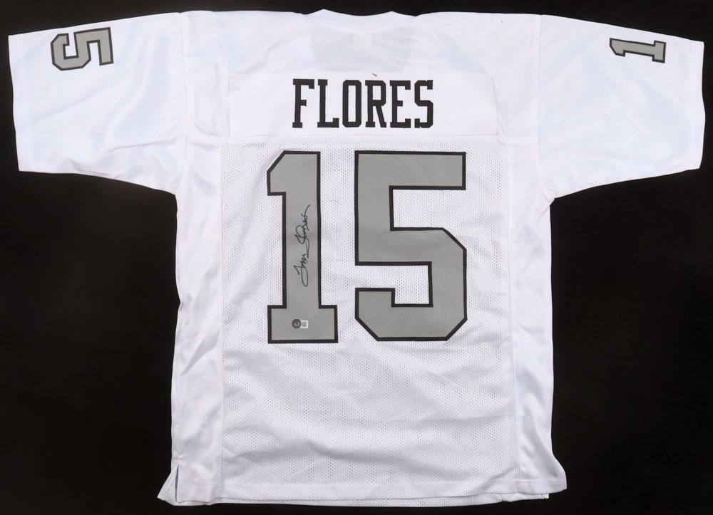 Tom Flores Signed Jersey (Beckett) at PristineAuction.com Tom Flores Signed Jersey (Beckett) at PristineAuction.com