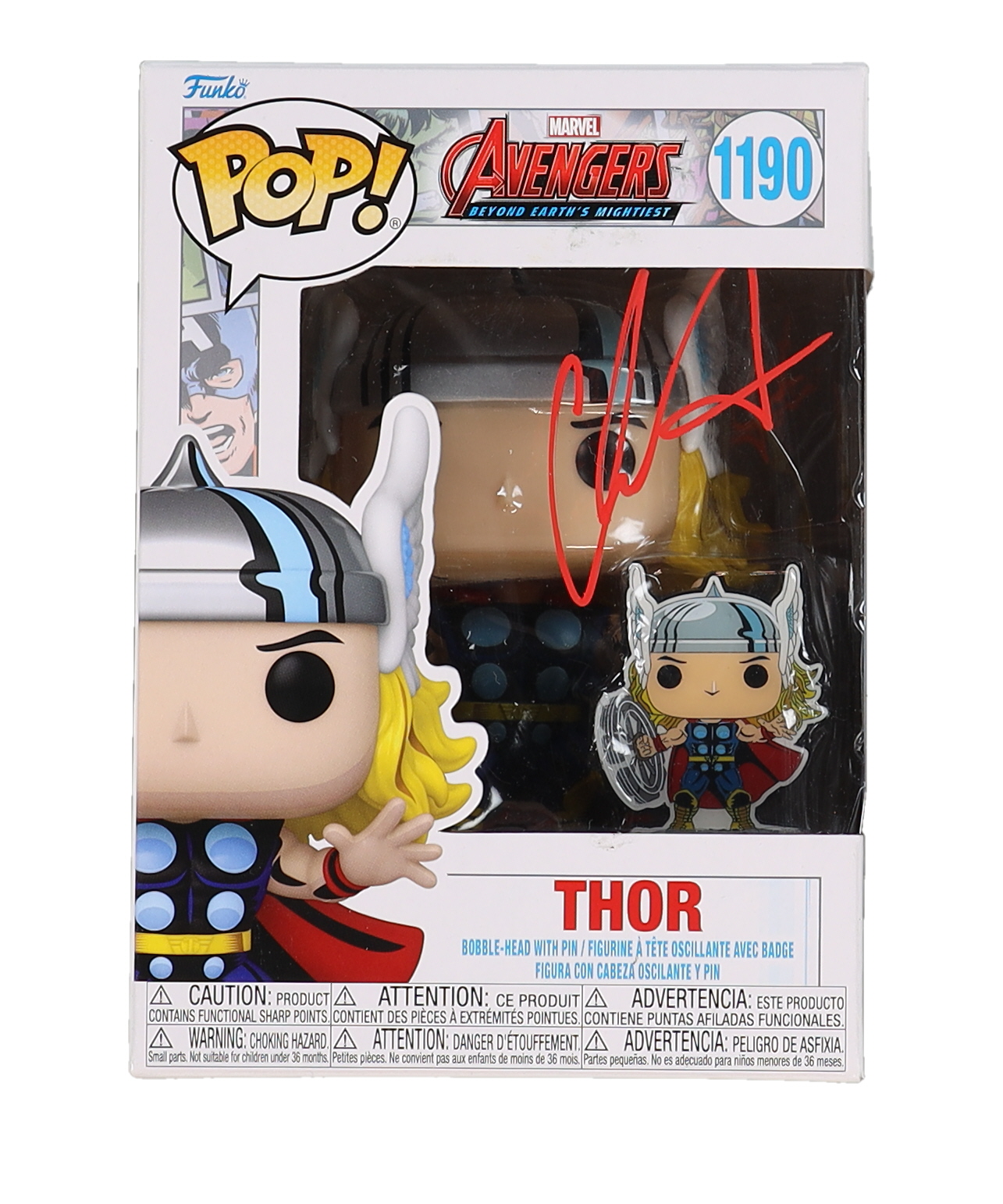 Chris Hemsworth Signed "Avengers: Beyond Earths Mightiest" #1190 Thor Funko Pop! Vinyl Figure (PSA) at PristineAuction.com Chris Hemsworth Signed "Avengers: Beyond Earths Mightiest" #1190 Thor Funko Pop! Vinyl Figure (PSA) at PristineAuction.com