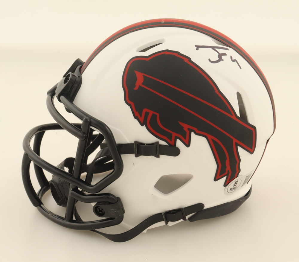 James Cook Signed Bills Lunar Eclipse Alternate Speed Mini Helmet (Beckett) at PristineAuction.com James Cook Signed Bills Lunar Eclipse Alternate Speed Mini Helmet (Beckett) at PristineAuction.com
