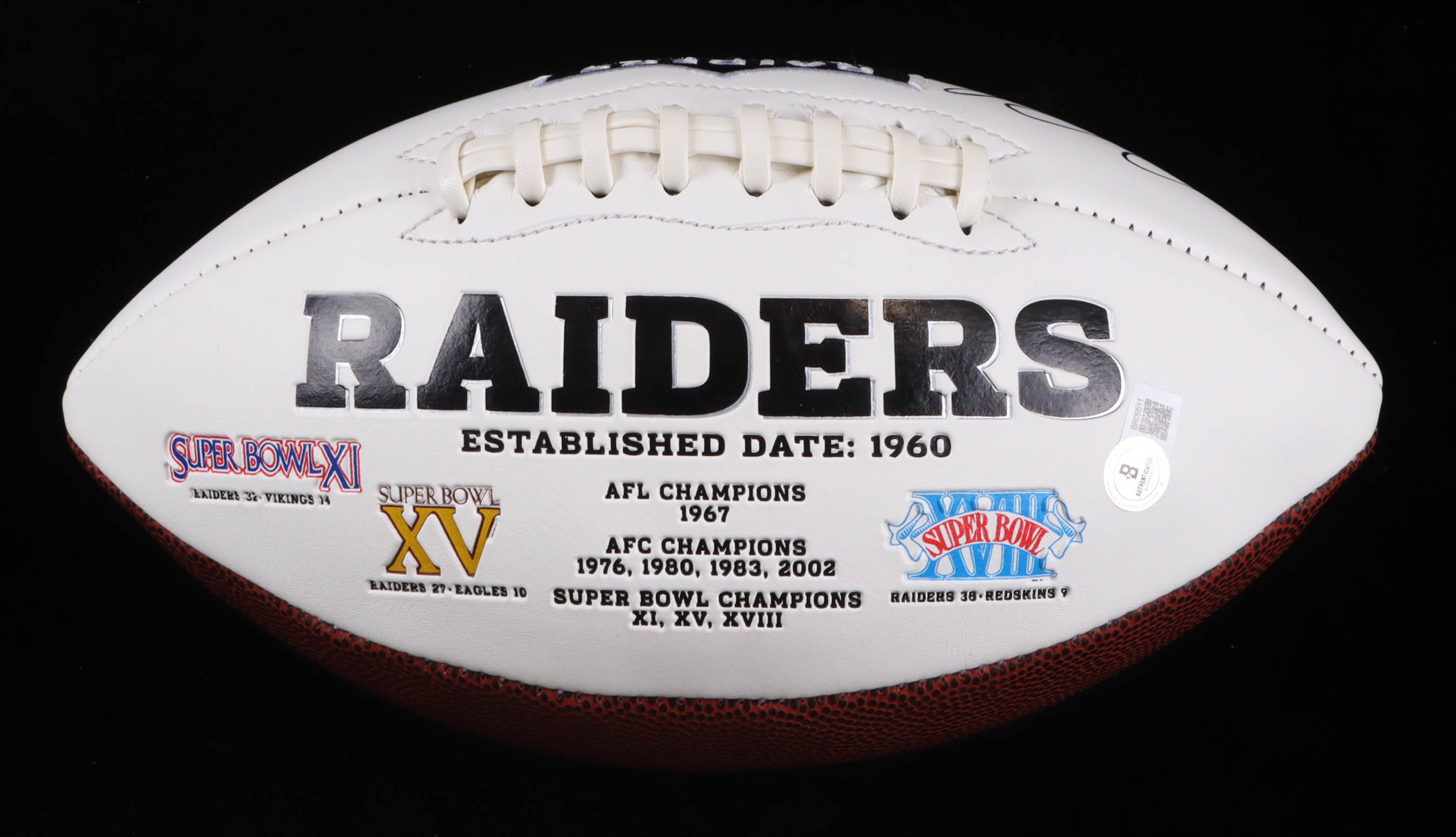 Bill Romanowski Signed Raiders Logo Football (Beckett) | Pristine Auction