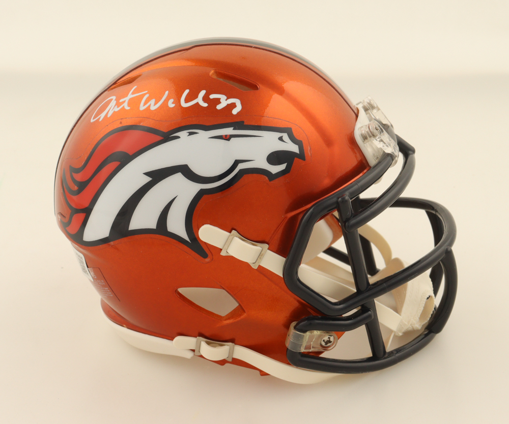 Javonte Williams Signed Broncos Flash Alternate Speed Mini Helmet (Beckett) at PristineAuction.com Javonte Williams Signed Broncos Flash Alternate Speed Mini Helmet (Beckett) at PristineAuction.com