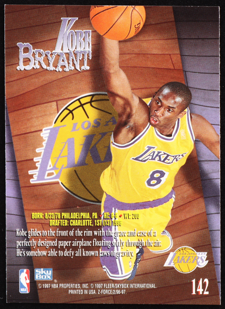 Kobe Bryant 1996-97 Z-Force #142 RC at PristineAuction.com Kobe Bryant 1996-97 Z-Force #142 RC at PristineAuction.com